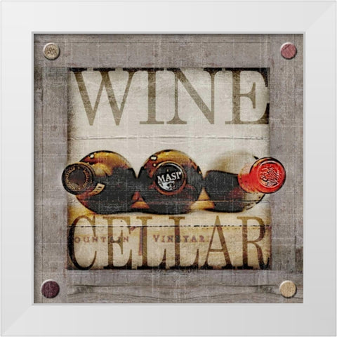 Wine Cellar White Modern Wood Framed Art Print by Wolk, Lisa