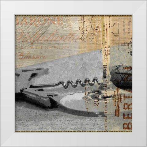 Wine Inspired White Modern Wood Framed Art Print by Wolk, Lisa