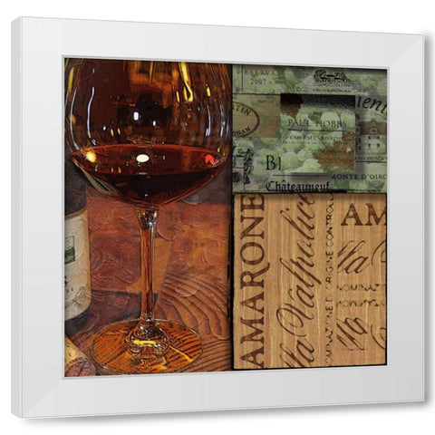 Amarone Wine Night II White Modern Wood Framed Art Print by Wolk, Lisa