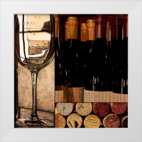 Wine with Dinner White Modern Wood Framed Art Print by Wolk, Lisa