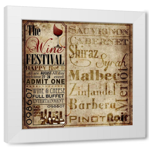 Wine Festival White Modern Wood Framed Art Print by Wolk, Lisa