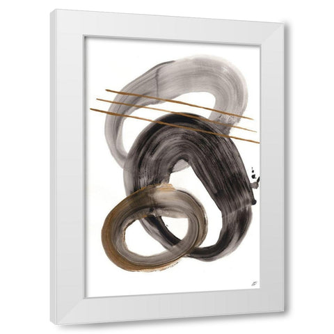 Gold and Gray White Modern Wood Framed Art Print by Lee, Judson