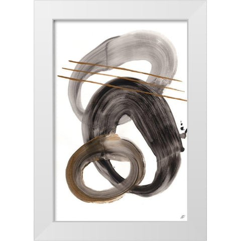 Gold and Gray White Modern Wood Framed Art Print by Lee, Judson
