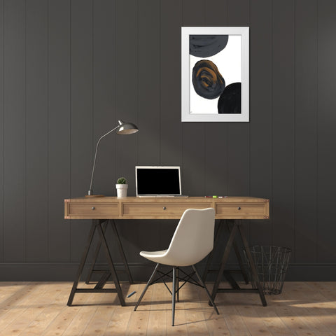 Gold and Gray IV White Modern Wood Framed Art Print by Lee, Judson