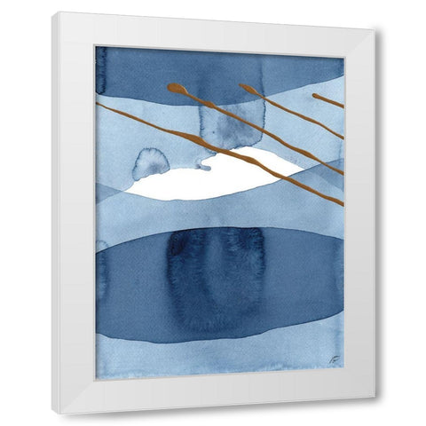 Blue and Gold White Modern Wood Framed Art Print by Lee, Judson