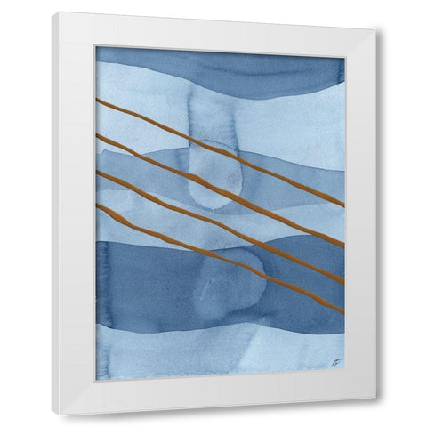 Blue and Gold II White Modern Wood Framed Art Print by Lee, Judson