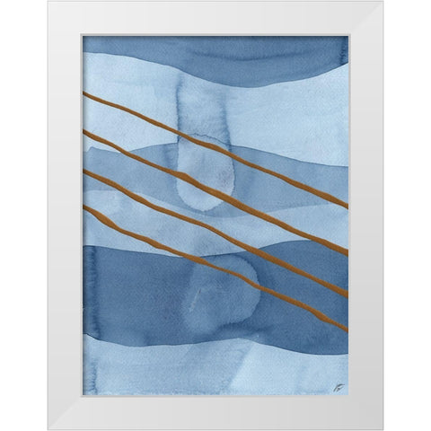 Blue and Gold II White Modern Wood Framed Art Print by Lee, Judson