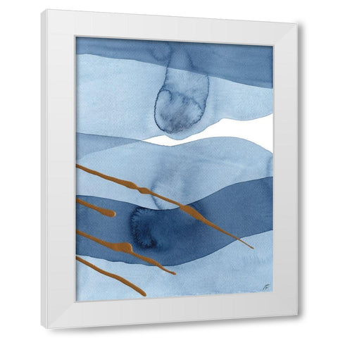 Blue and Gold III White Modern Wood Framed Art Print by Lee, Judson