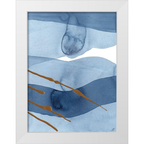 Blue and Gold III White Modern Wood Framed Art Print by Lee, Judson
