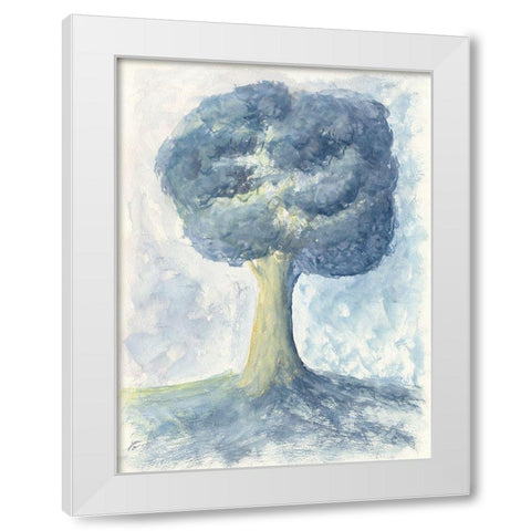 Fluffy Tree White Modern Wood Framed Art Print by Lee, Judson