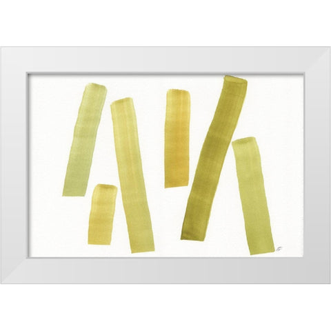 Emerald Stripes White Modern Wood Framed Art Print by Lee, Judson