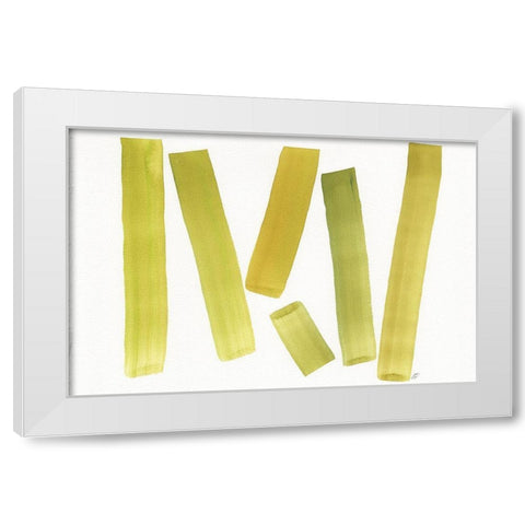 Emerald Stripes II White Modern Wood Framed Art Print by Lee, Judson