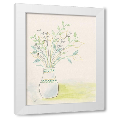 Floral Leaf Arrangement White Modern Wood Framed Art Print by Lee, Judson