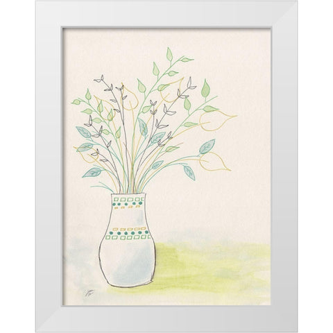 Floral Leaf Arrangement White Modern Wood Framed Art Print by Lee, Judson