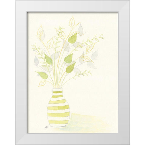 Light Green Arrangement White Modern Wood Framed Art Print by Lee, Judson