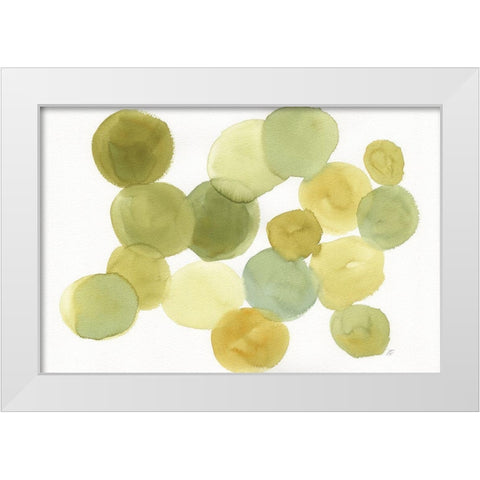 Watercolor Circle White Modern Wood Framed Art Print by Lee, Judson