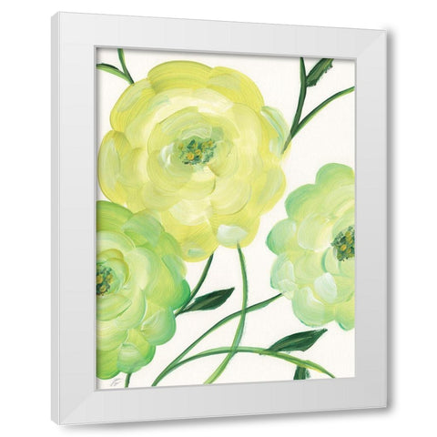 Yellow Emerald Florals II White Modern Wood Framed Art Print by Lee, Judson