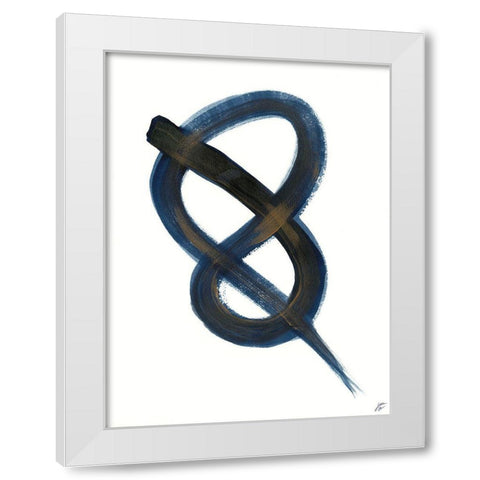 Blue Script II White Modern Wood Framed Art Print by Lee, Judson
