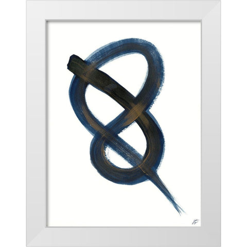Blue Script II White Modern Wood Framed Art Print by Lee, Judson