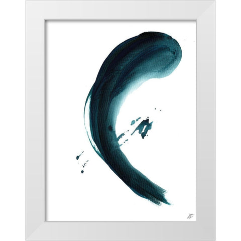 Single Blue Stroke III White Modern Wood Framed Art Print by Lee, Judson