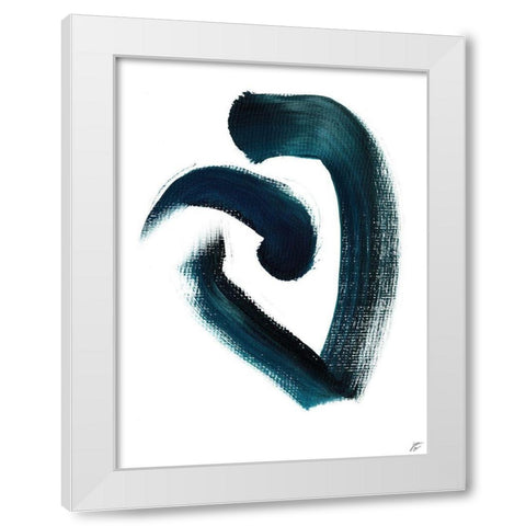 Blue Strokes II White Modern Wood Framed Art Print by Lee, Judson