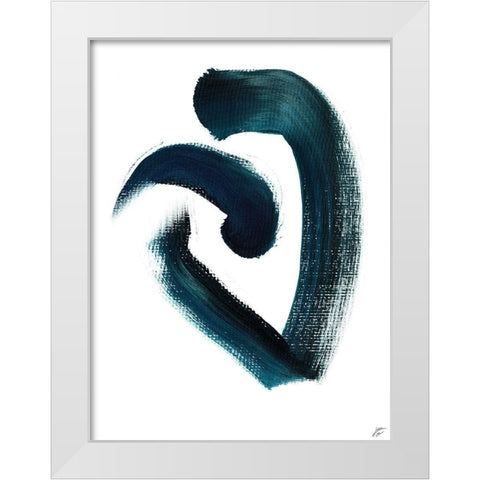 Blue Strokes II White Modern Wood Framed Art Print by Lee, Judson