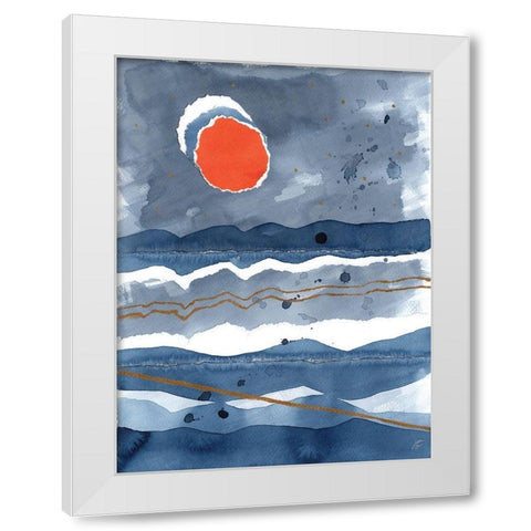 Triple Moon White Modern Wood Framed Art Print by Lee, Judson