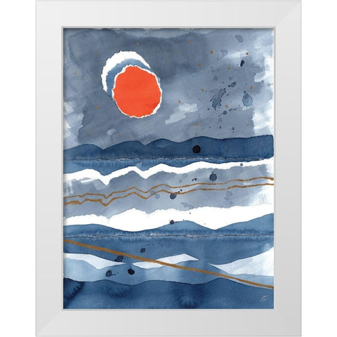 Triple Moon White Modern Wood Framed Art Print by Lee, Judson