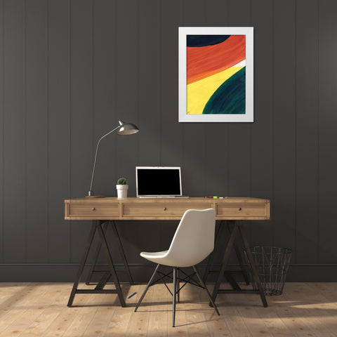 Big Circles II White Modern Wood Framed Art Print by Lee, Judson