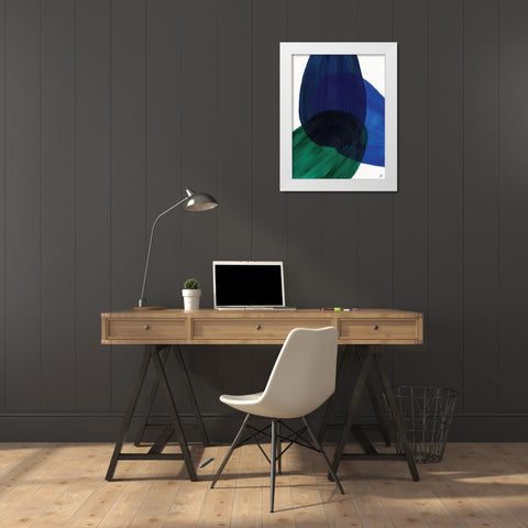 Blue Green II White Modern Wood Framed Art Print by Lee, Judson