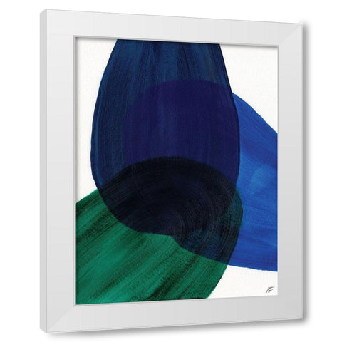 Blue Green II White Modern Wood Framed Art Print by Lee, Judson
