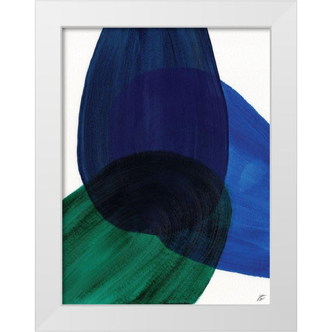 Blue Green II White Modern Wood Framed Art Print by Lee, Judson