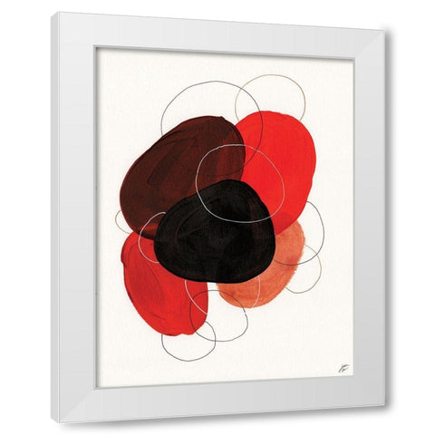 Earth Red Rounds I White Modern Wood Framed Art Print by Lee, Judson