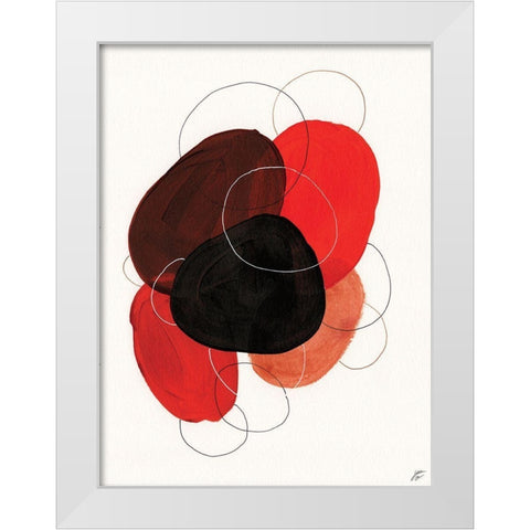 Earth Red Rounds I White Modern Wood Framed Art Print by Lee, Judson