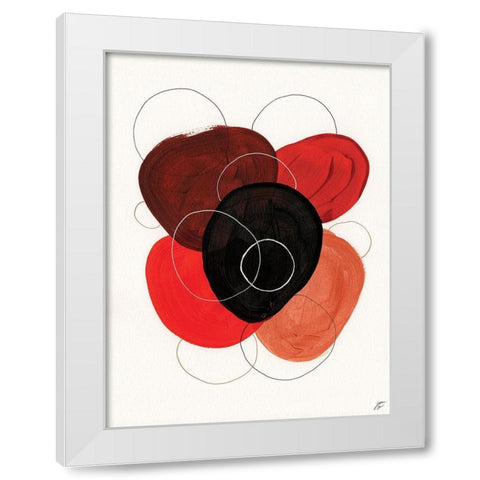 Earth Red Rounds II White Modern Wood Framed Art Print by Lee, Judson