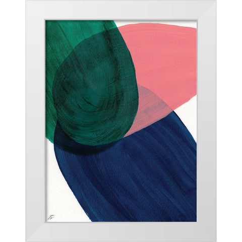 Peach-Blue-Green White Modern Wood Framed Art Print by Lee, Judson