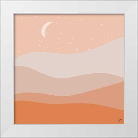 Desert Night White Modern Wood Framed Art Print by Lee, Judson