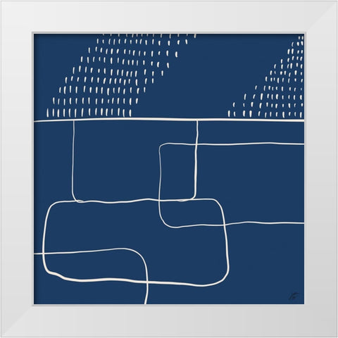 Dash and Boxes I White Modern Wood Framed Art Print by Lee, Judson