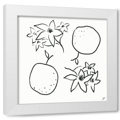 Orange and Blossoms White Modern Wood Framed Art Print by Lee, Judson