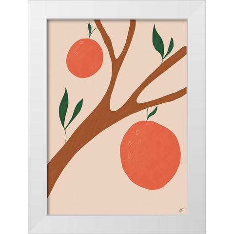 Orange Tree II White Modern Wood Framed Art Print by Lee, Judson