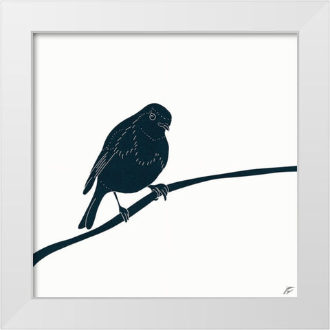 Indigo Bird II White Modern Wood Framed Art Print by Lee, Judson