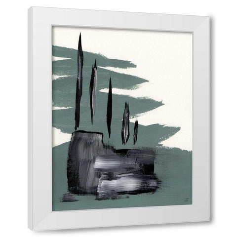 Green and Gray White Modern Wood Framed Art Print by Lee, Judson
