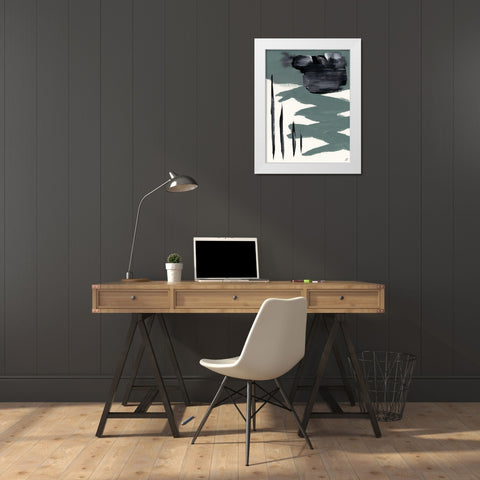 Green and Gray II White Modern Wood Framed Art Print by Lee, Judson