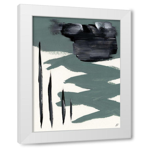 Green and Gray II White Modern Wood Framed Art Print by Lee, Judson