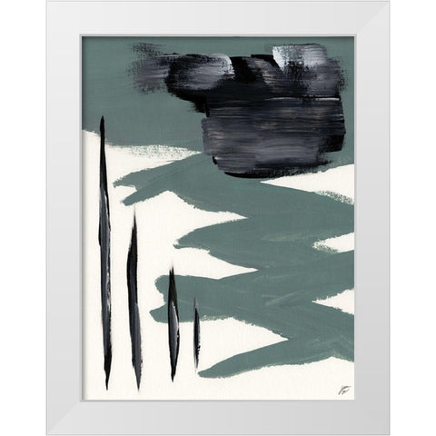 Green and Gray II White Modern Wood Framed Art Print by Lee, Judson