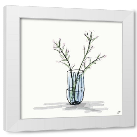 Floral Sketch I White Modern Wood Framed Art Print by Lee, Judson