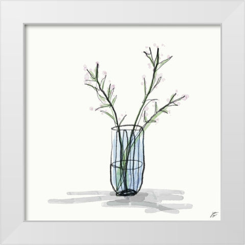 Floral Sketch I White Modern Wood Framed Art Print by Lee, Judson