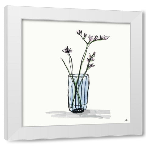 Floral Sketch II White Modern Wood Framed Art Print by Lee, Judson