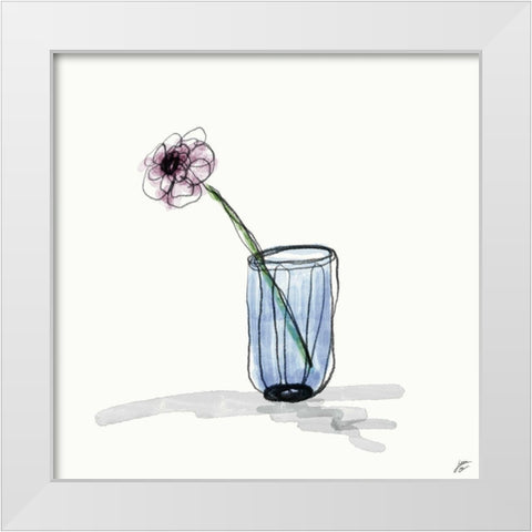 Floral Sketch III White Modern Wood Framed Art Print by Lee, Judson