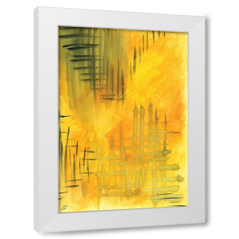 Bold Yellow White Modern Wood Framed Art Print by Lee, Judson